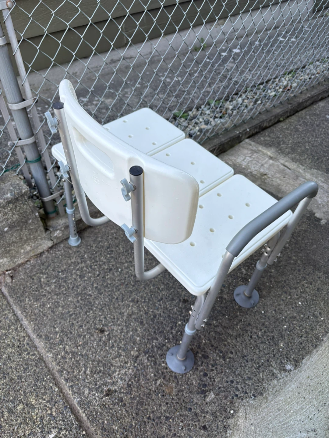 White Shower Chair with Backrest - photo 2