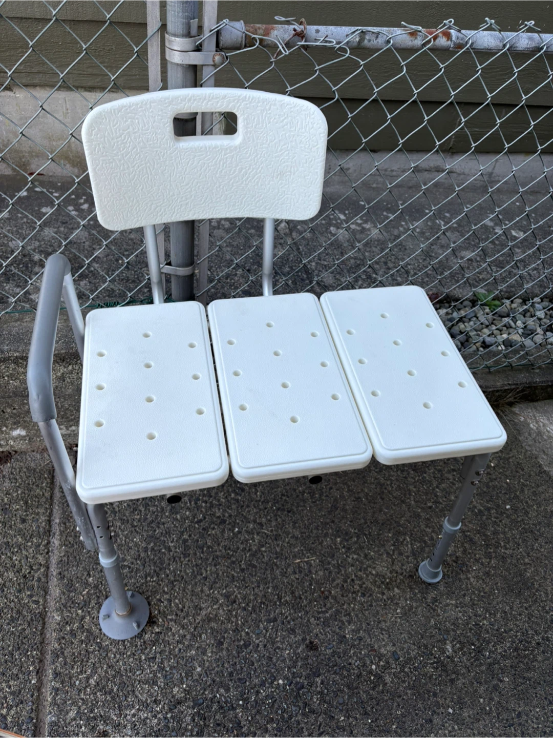 White Shower Chair with Backrest