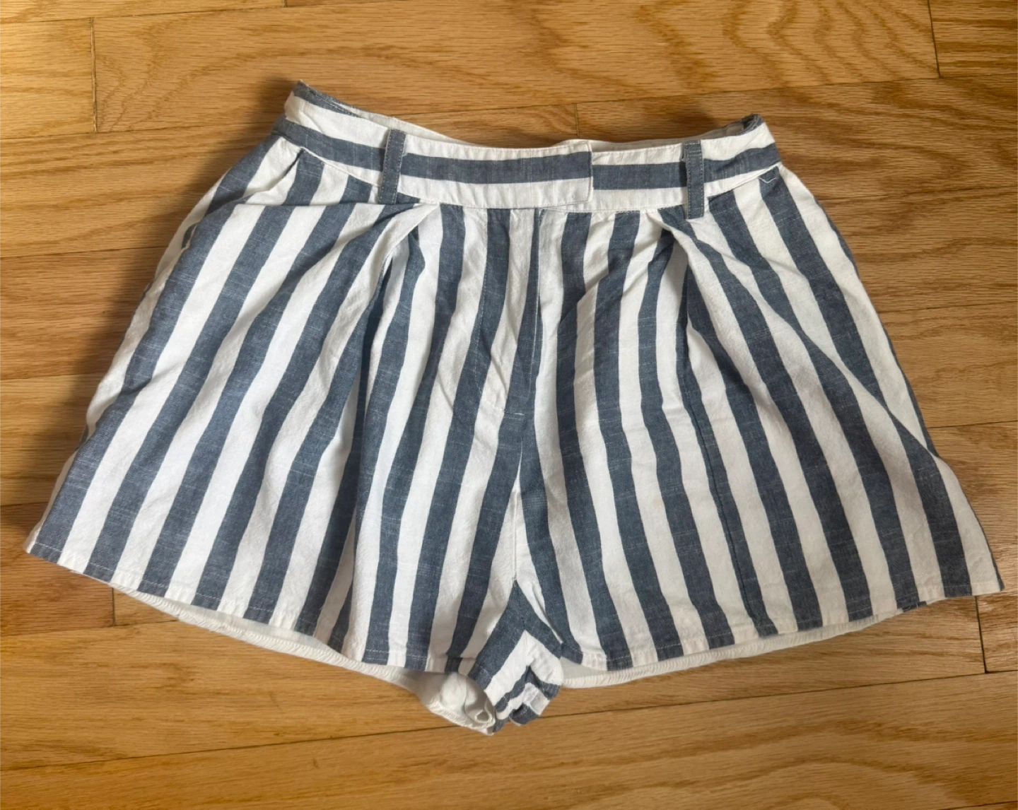 Striped Linen Blend Shorts