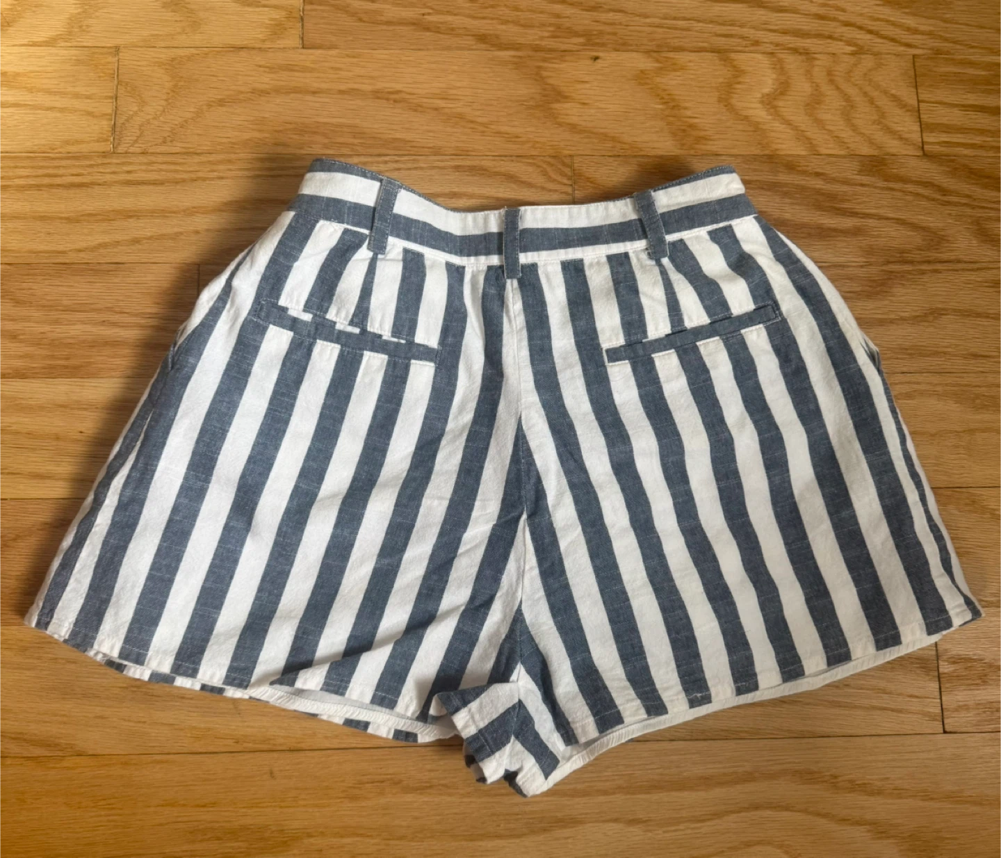Striped Linen Blend Shorts - photo 2