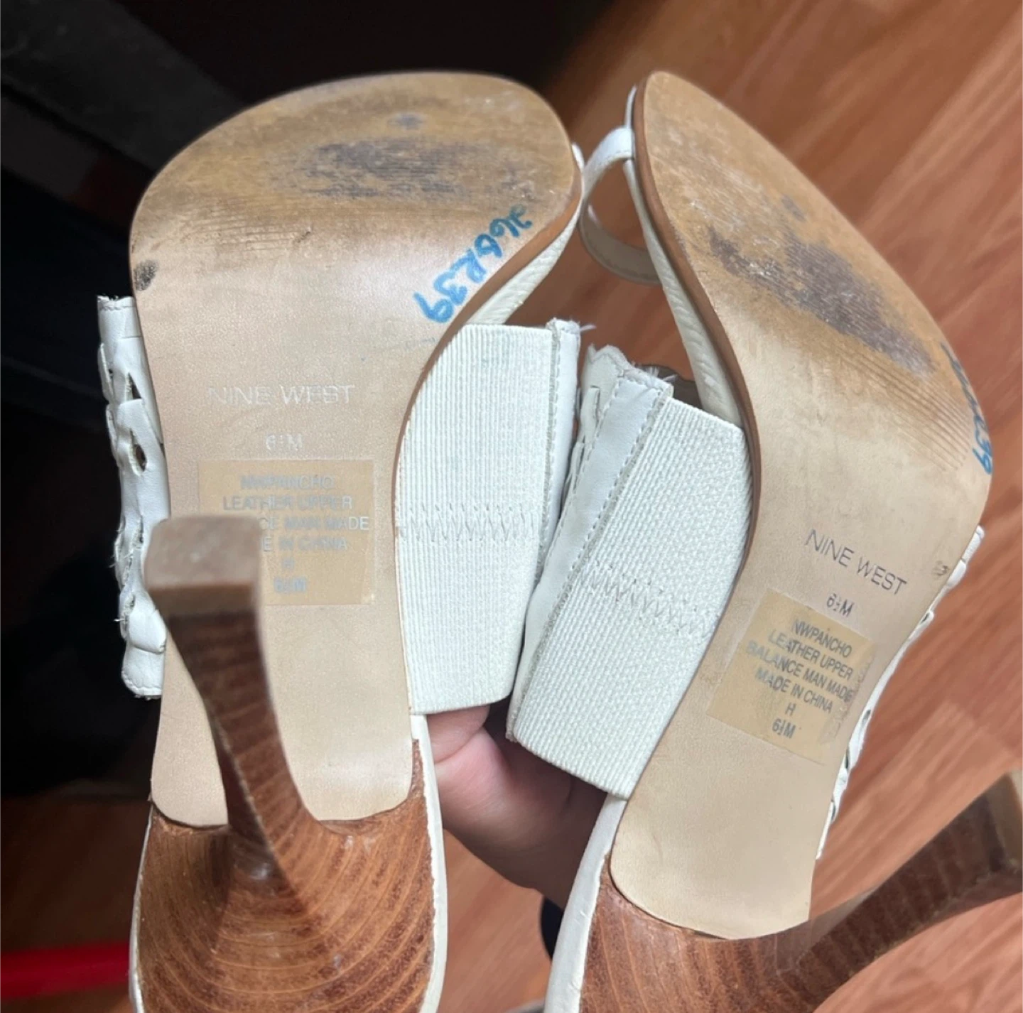 Nine West White Leather Slip-On Heels - photo 5