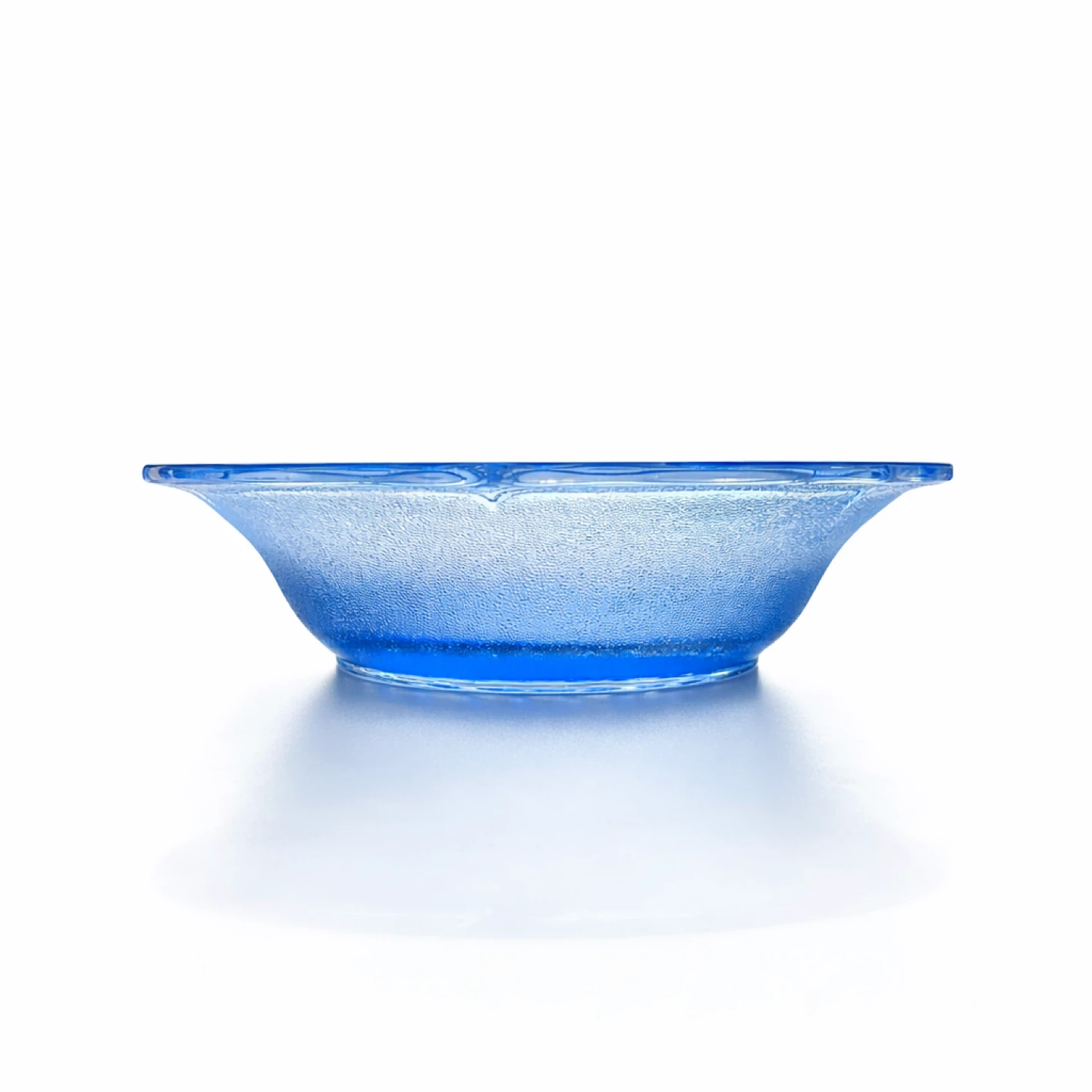 Cobalt Blue Frosted Glass Bowl, Laurel Medallion - photo 3