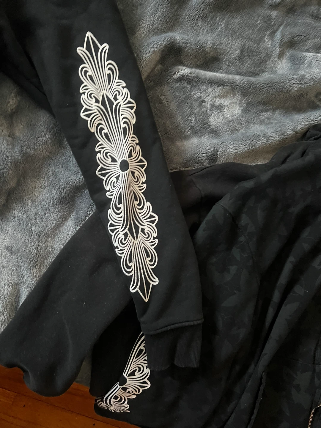 Chrome Hearts Black Zip-Up Hoodie - photo 3