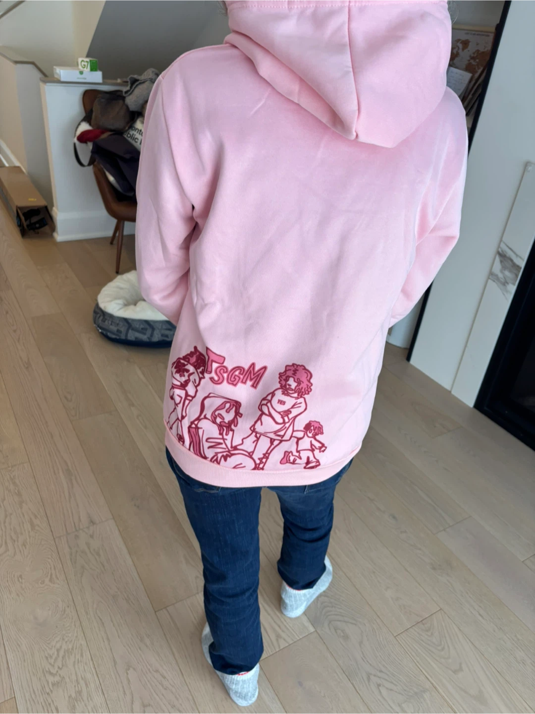 XCLY Pink Graphic Hoodie