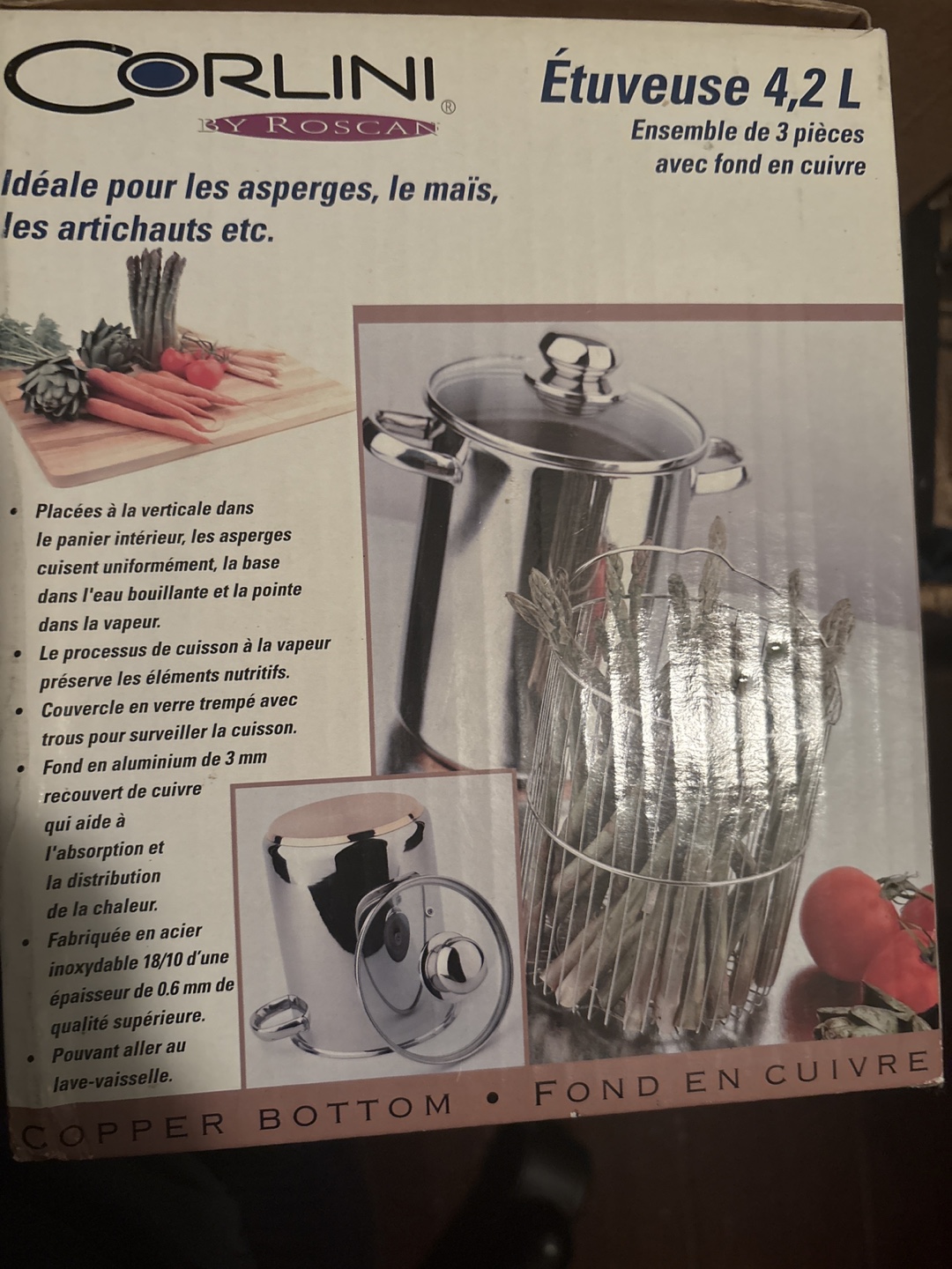 Corlini 3pc Steamer Set 4.2L with Copper Bottom - photo 2