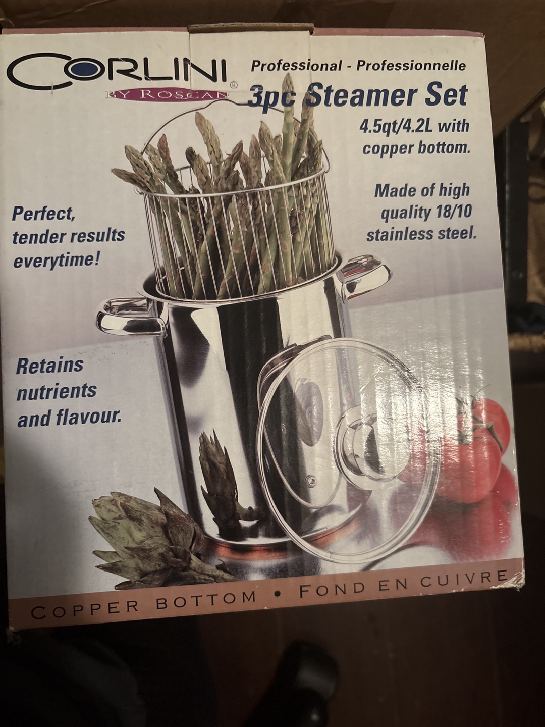 Corlini 3pc Steamer Set 4.2L with Copper Bottom