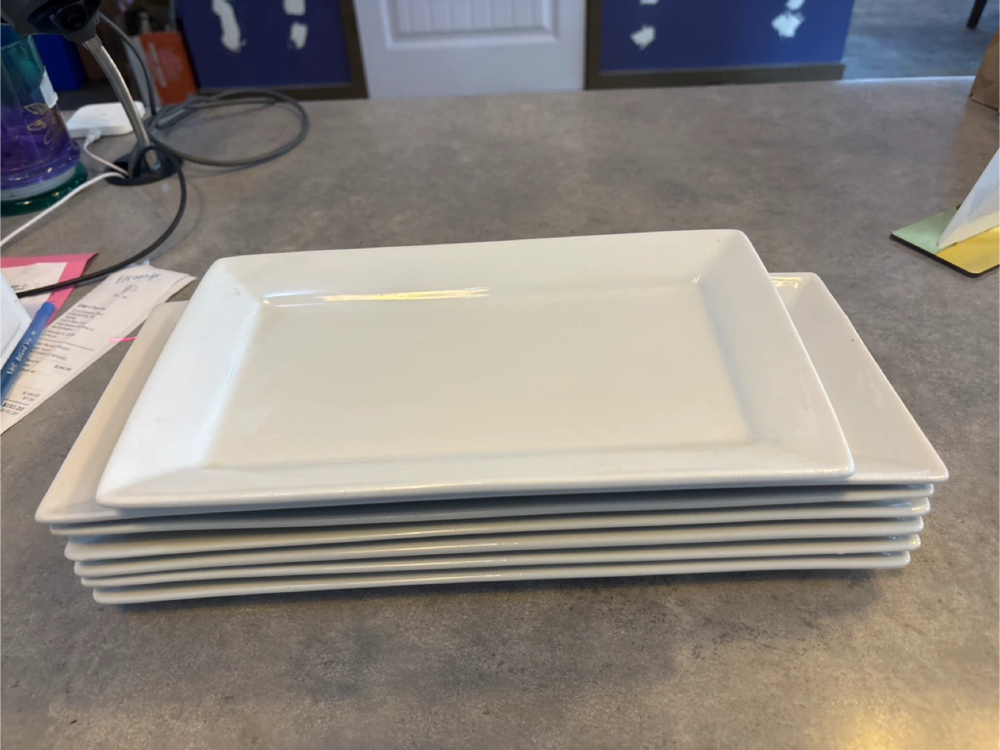 White Rectangular Serving Plates