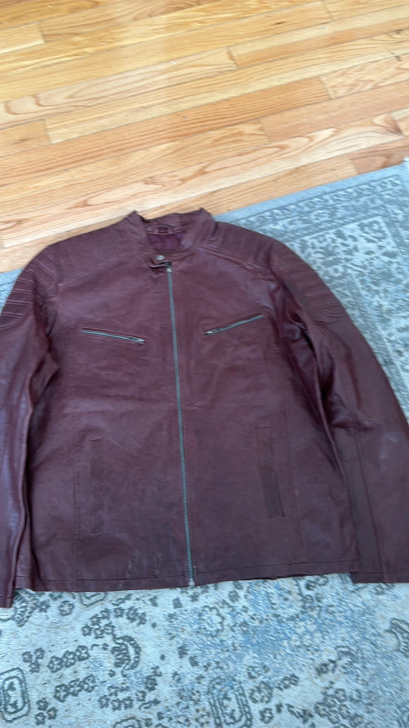 Men's Burgundy Leather Jacket