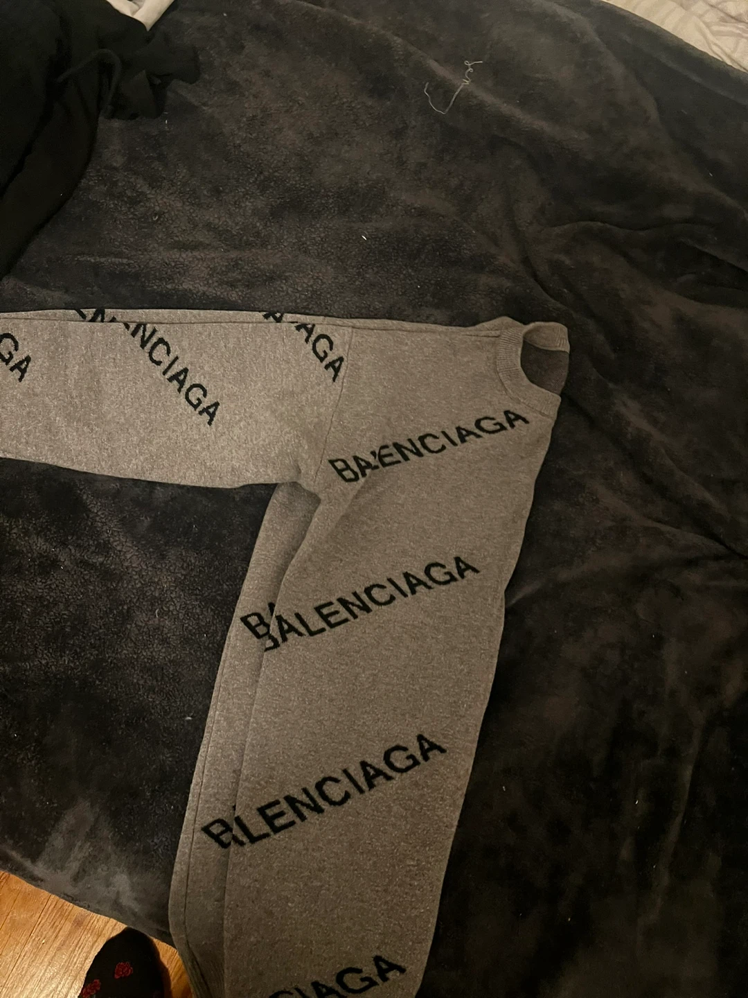 Balenciaga Grey All Over Logo Sweatpants