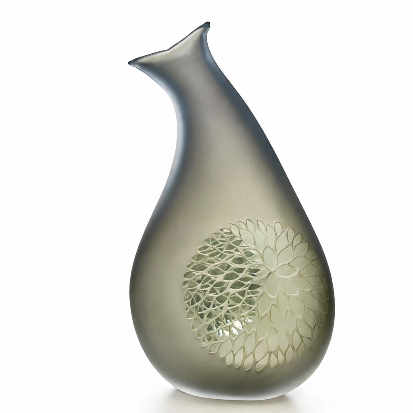 June Pham Signed Fish-Form Cameo Glass Vase, 13”