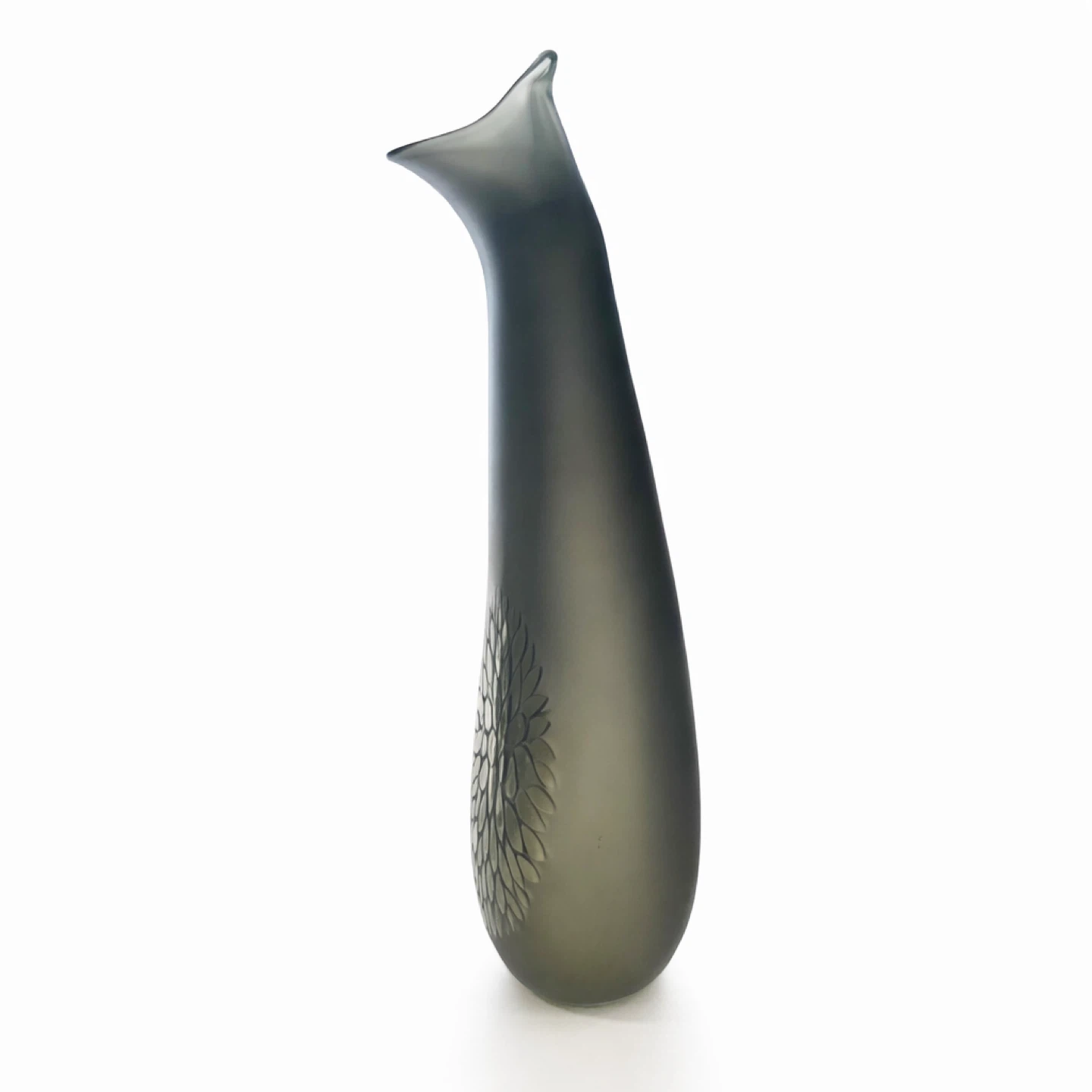 June Pham Signed Fish-Form Cameo Glass Vase, 13” - photo 3