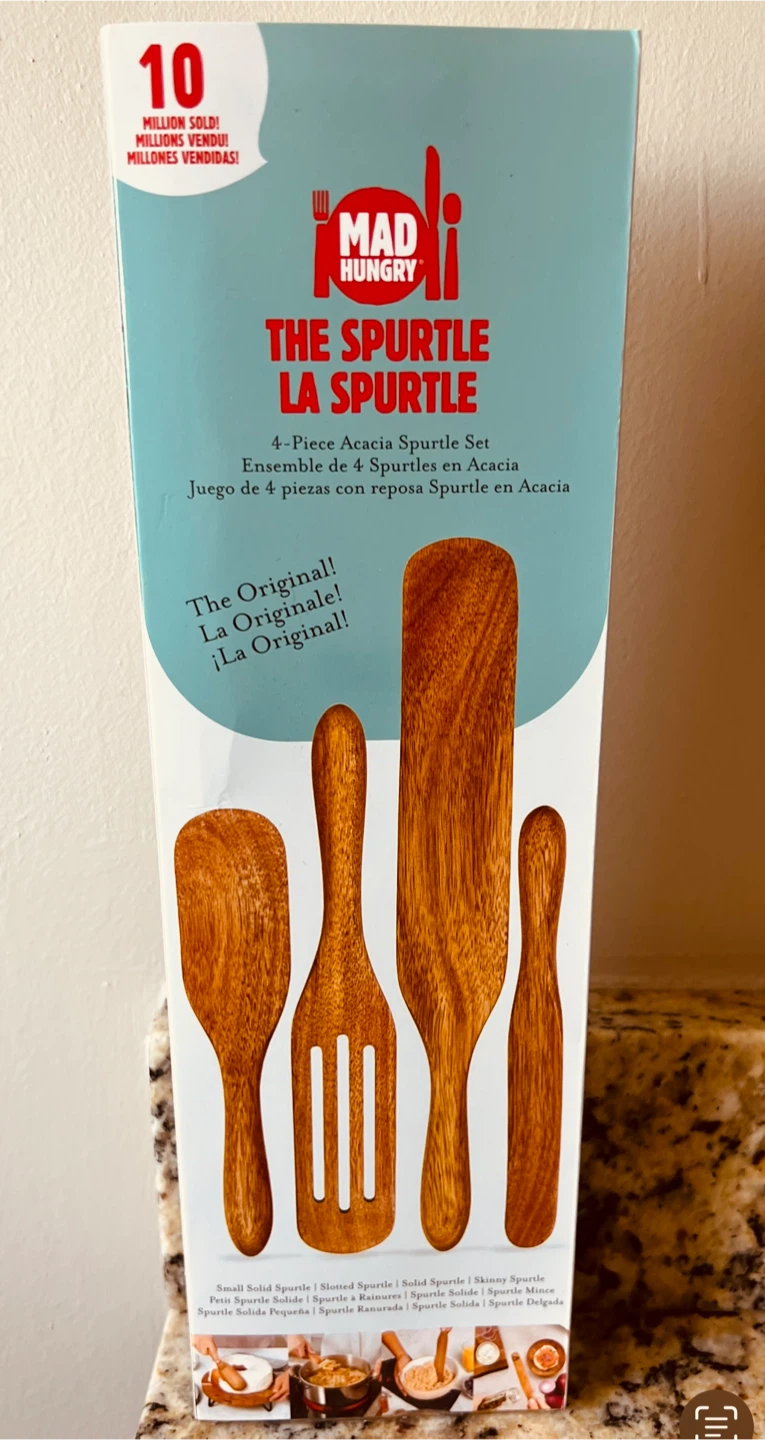 Mad Hungry 4-Piece Acacia Wood Spurtle Set 🏆
