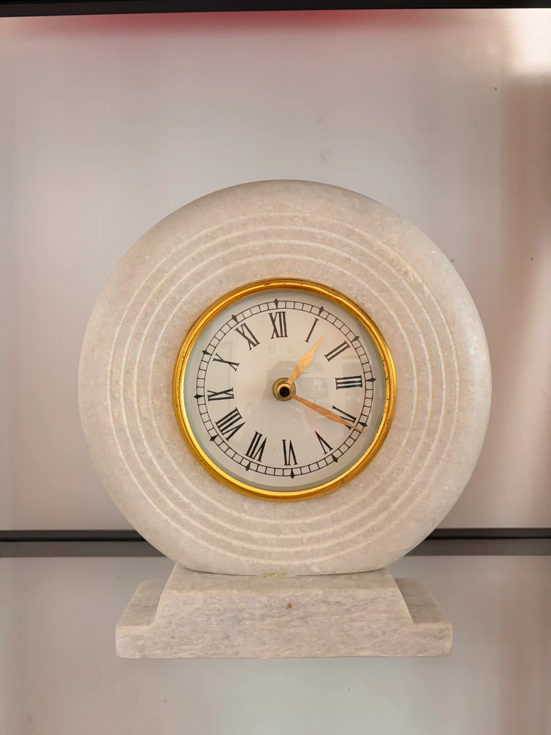 Marble Table Clock with Roman Numerals