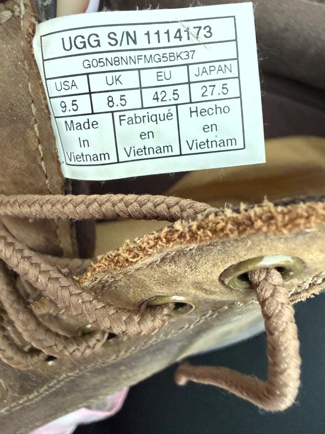 Ugg Brown Leather Lace-Up Boots Size 9.5 🏆 - photo 2