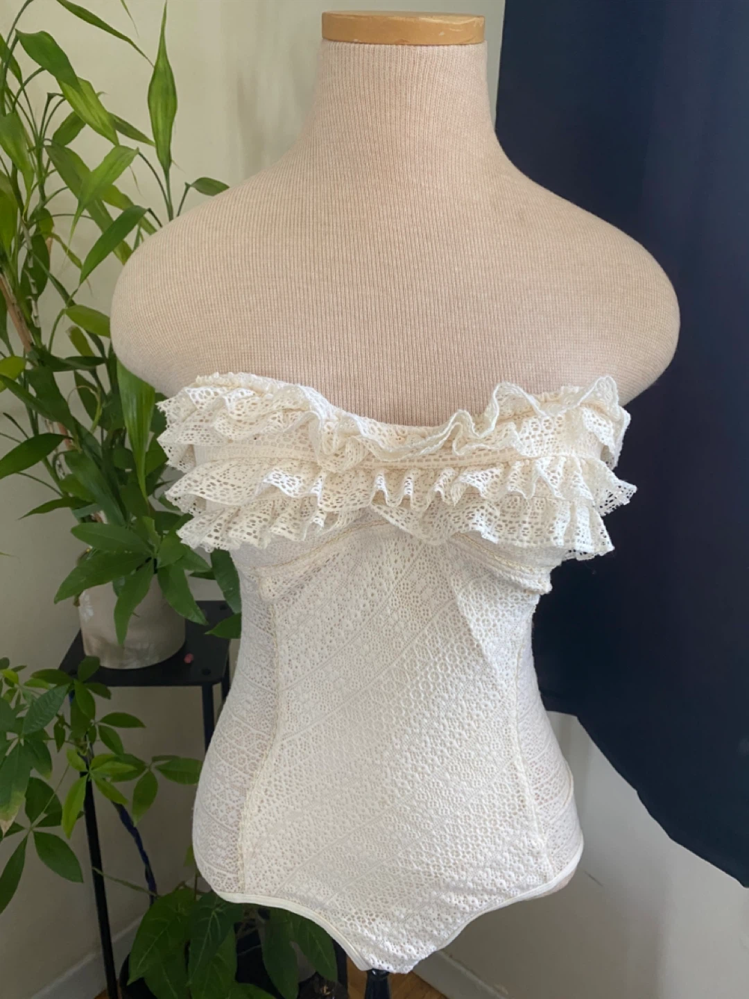 Juicy Couture Cream Lace Bodysuit XS