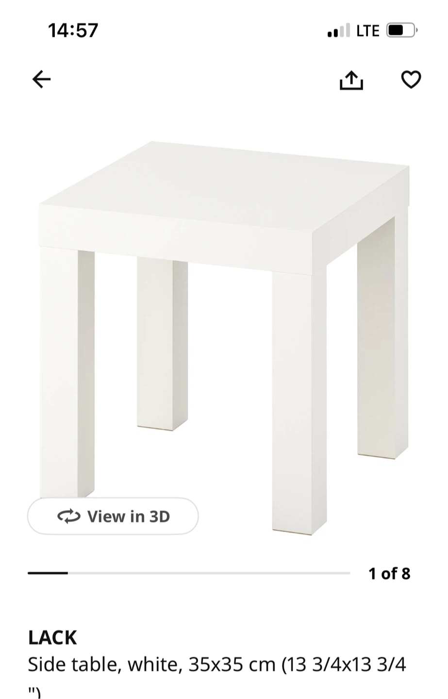 35cm-*35cm IKEA LACK Side Table - White
