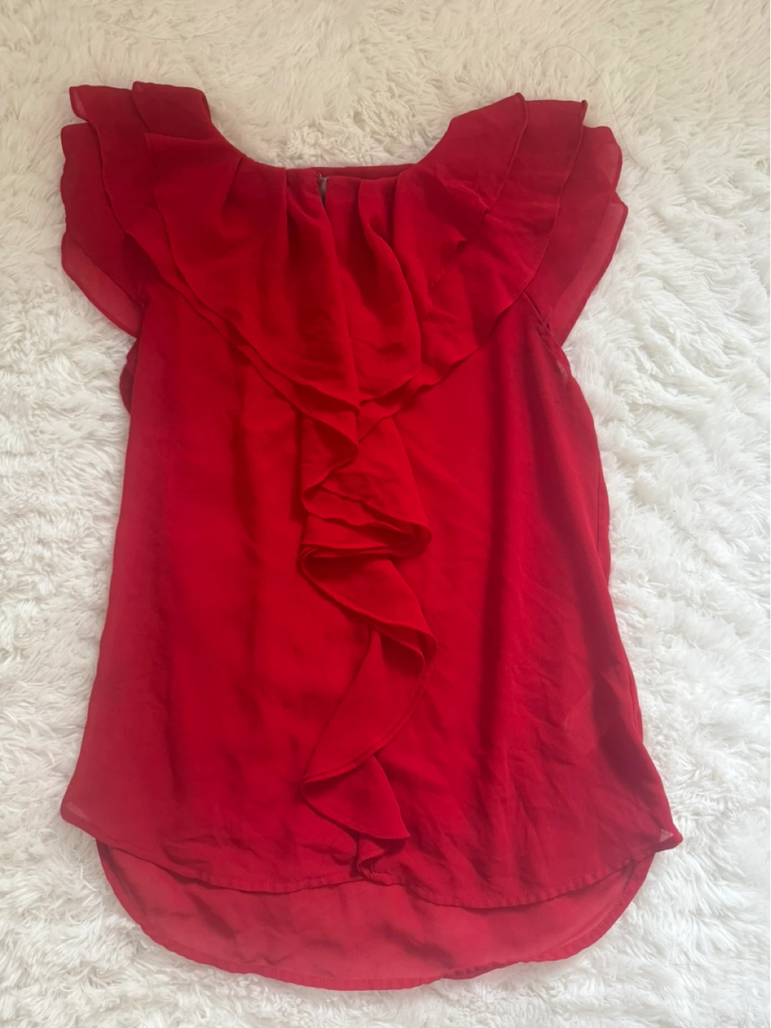 Red Ruffle Blouse