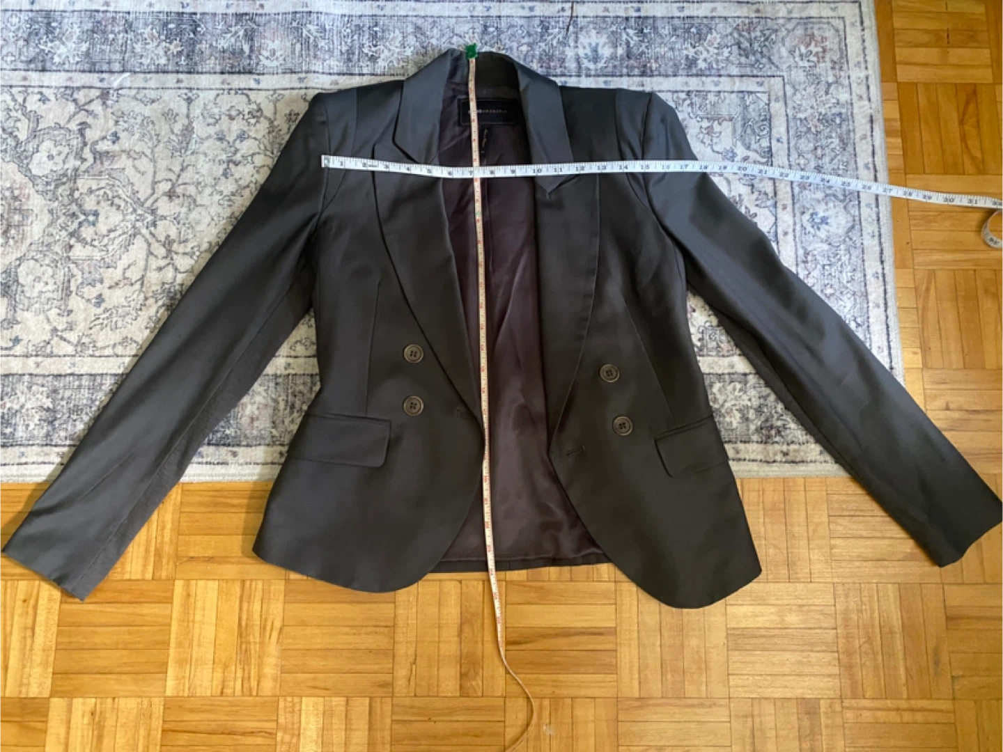 BCBGMAXAZRIA Grey Double-Breasted Blazer - Size XS - photo 3
