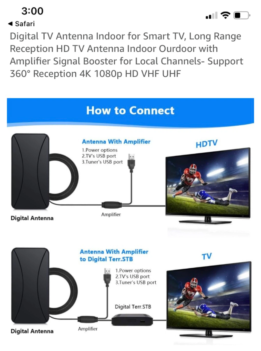 Digital TV Antenna with Amplifier for Smart TV - Indoor/Outdoor - photo 5