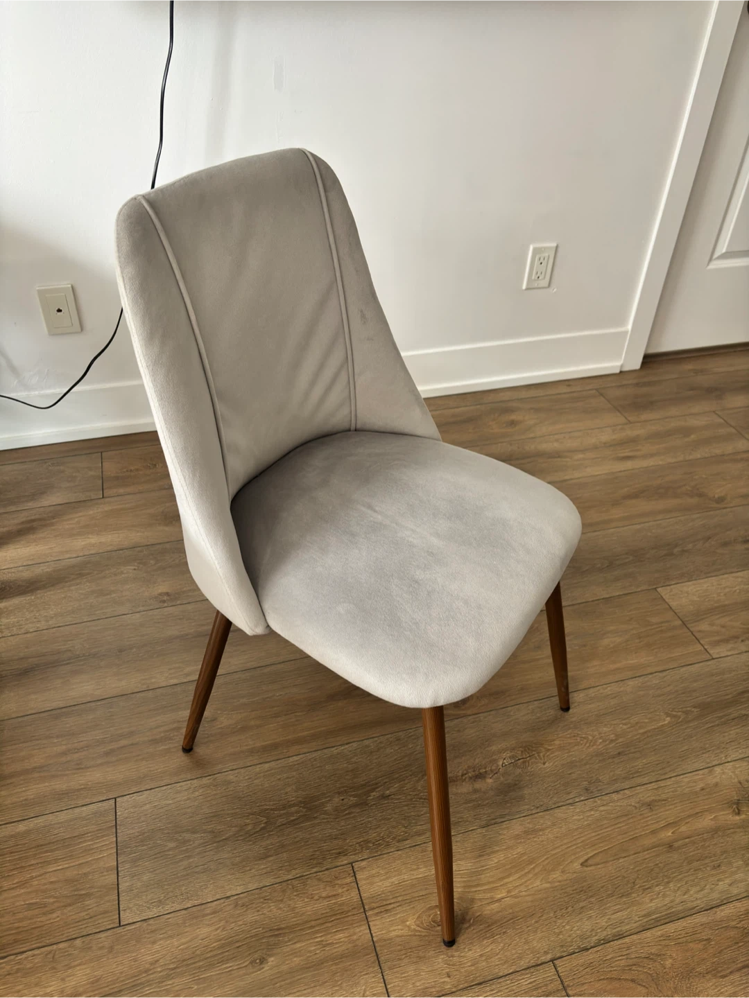 Set of 4 - Grey Velvet Dining Chairs - photo 2