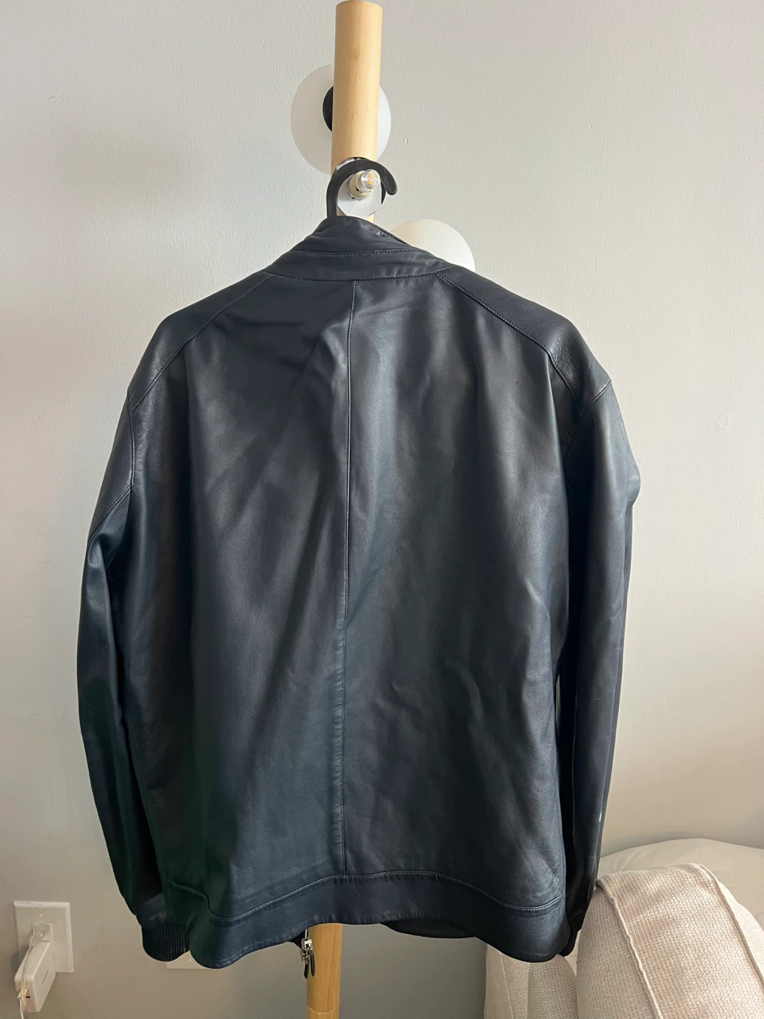 Hackett Mayfair Men's Black Leather Bomber Jacket - photo 5