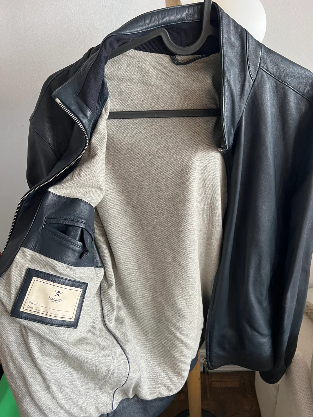 Hackett Mayfair Men's Black Leather Bomber Jacket - photo 3