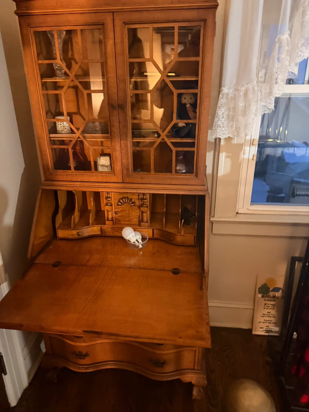 Antique Wooden Secretary Desk with Hutch - photo 2