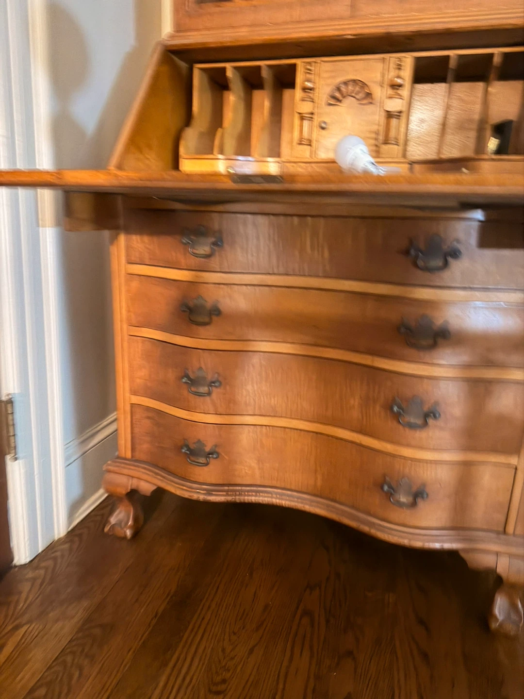 Antique Wooden Secretary Desk with Hutch - photo 3