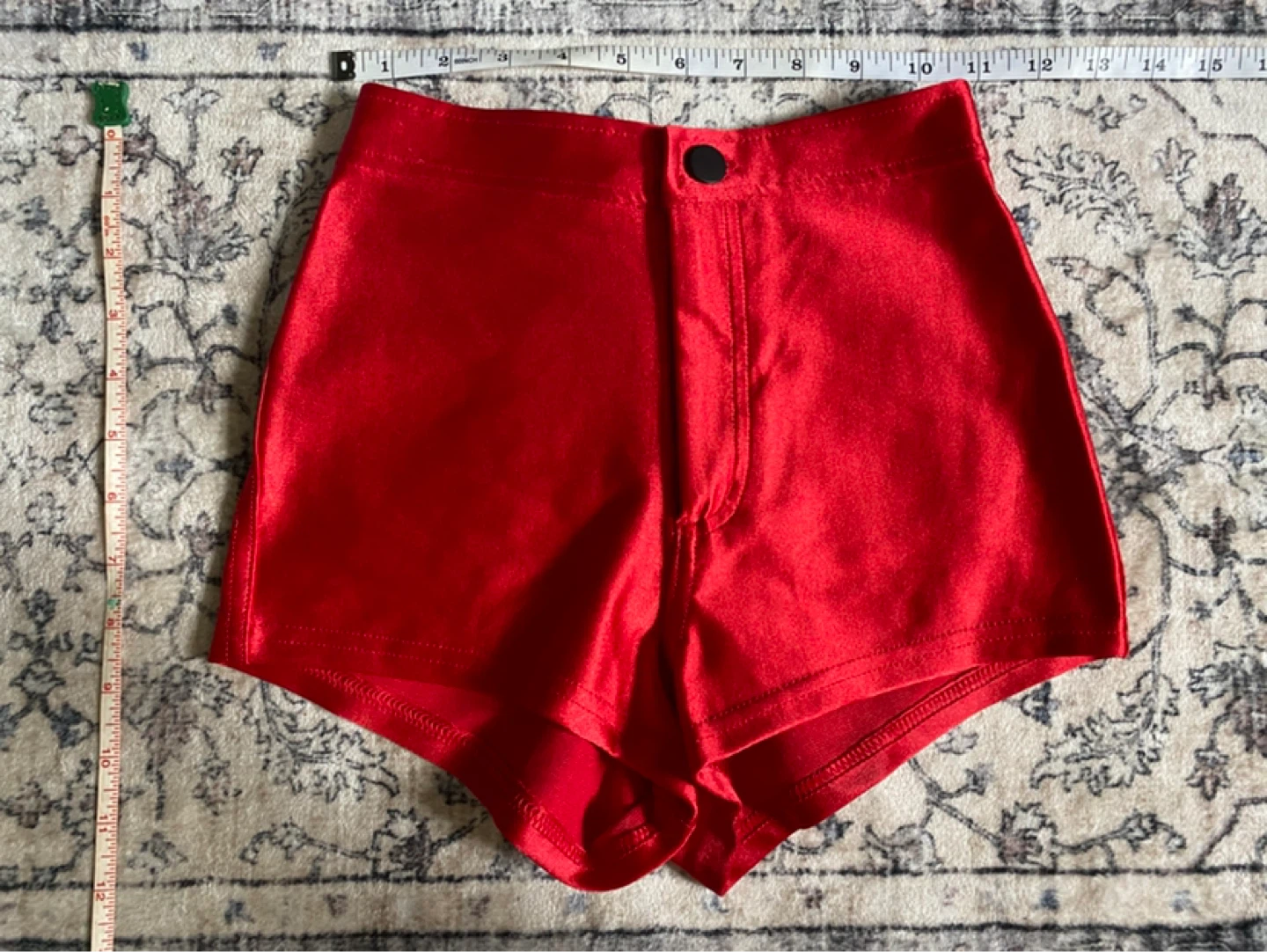 American Apparel Red Disco Shorts XXS
