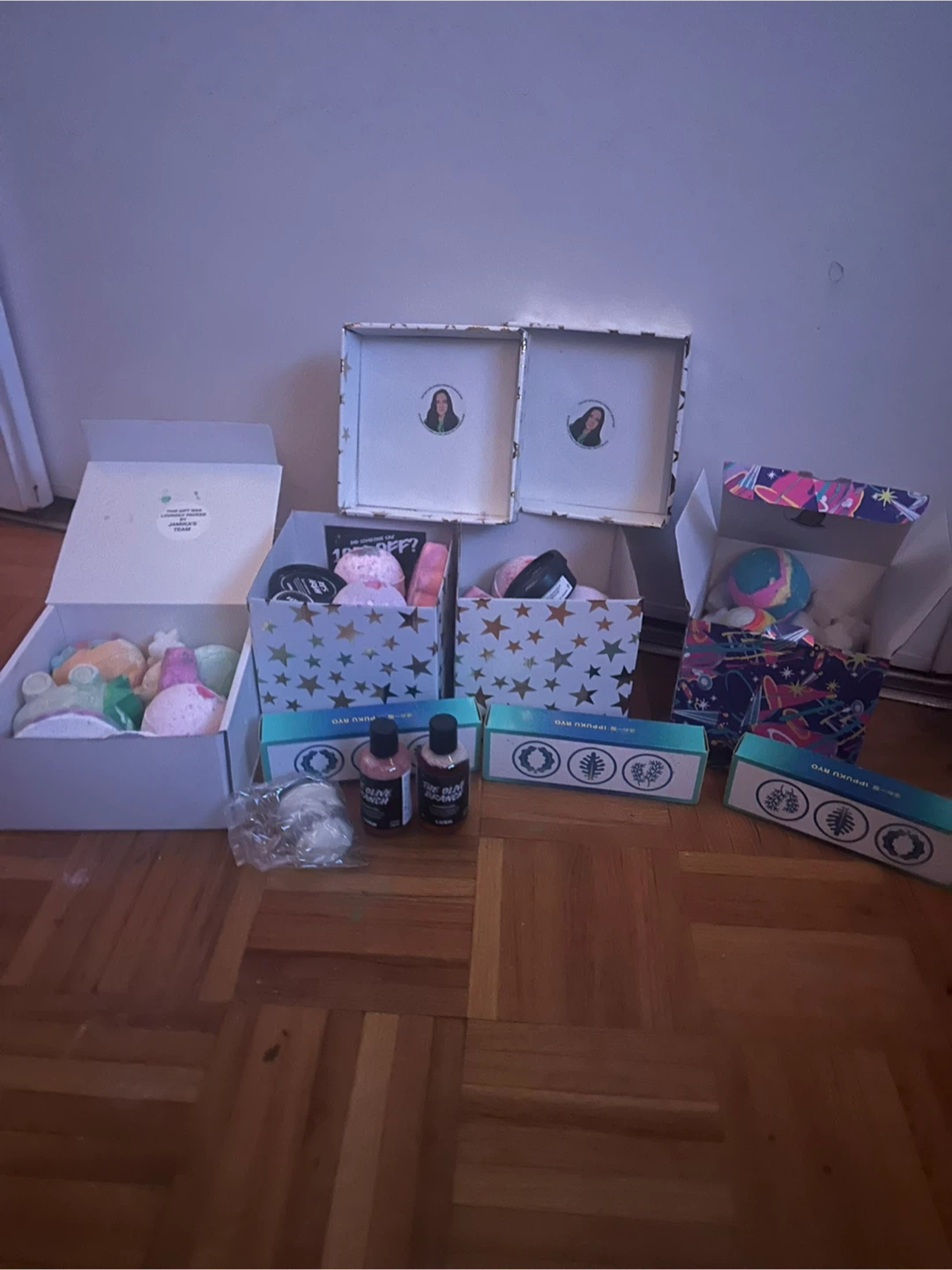 LUSH bath bombs and lotions gift set