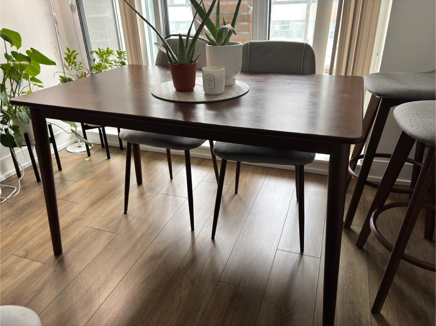 Wood Dining Table - Dark Brown
