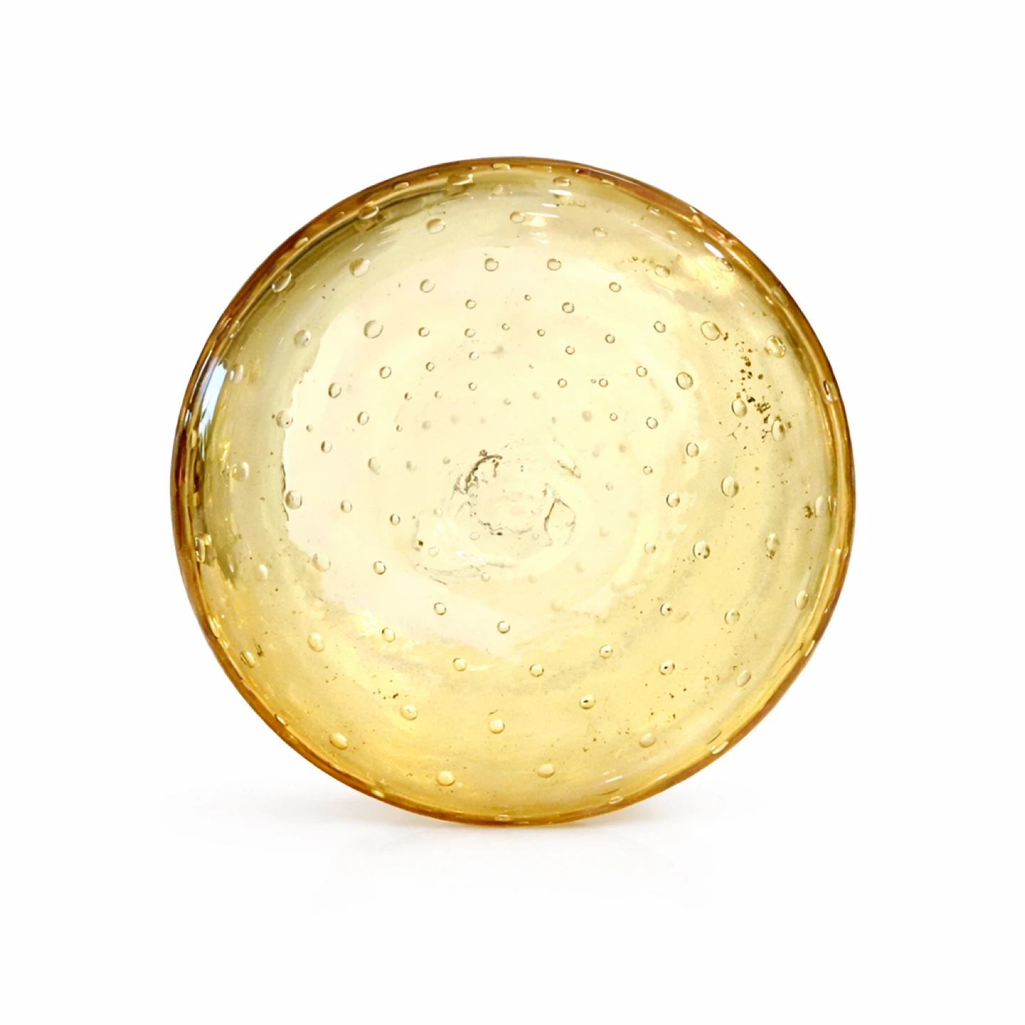 Large Golden Yellow Bullicante Art Glass Vase, Hand-Blown - photo 3