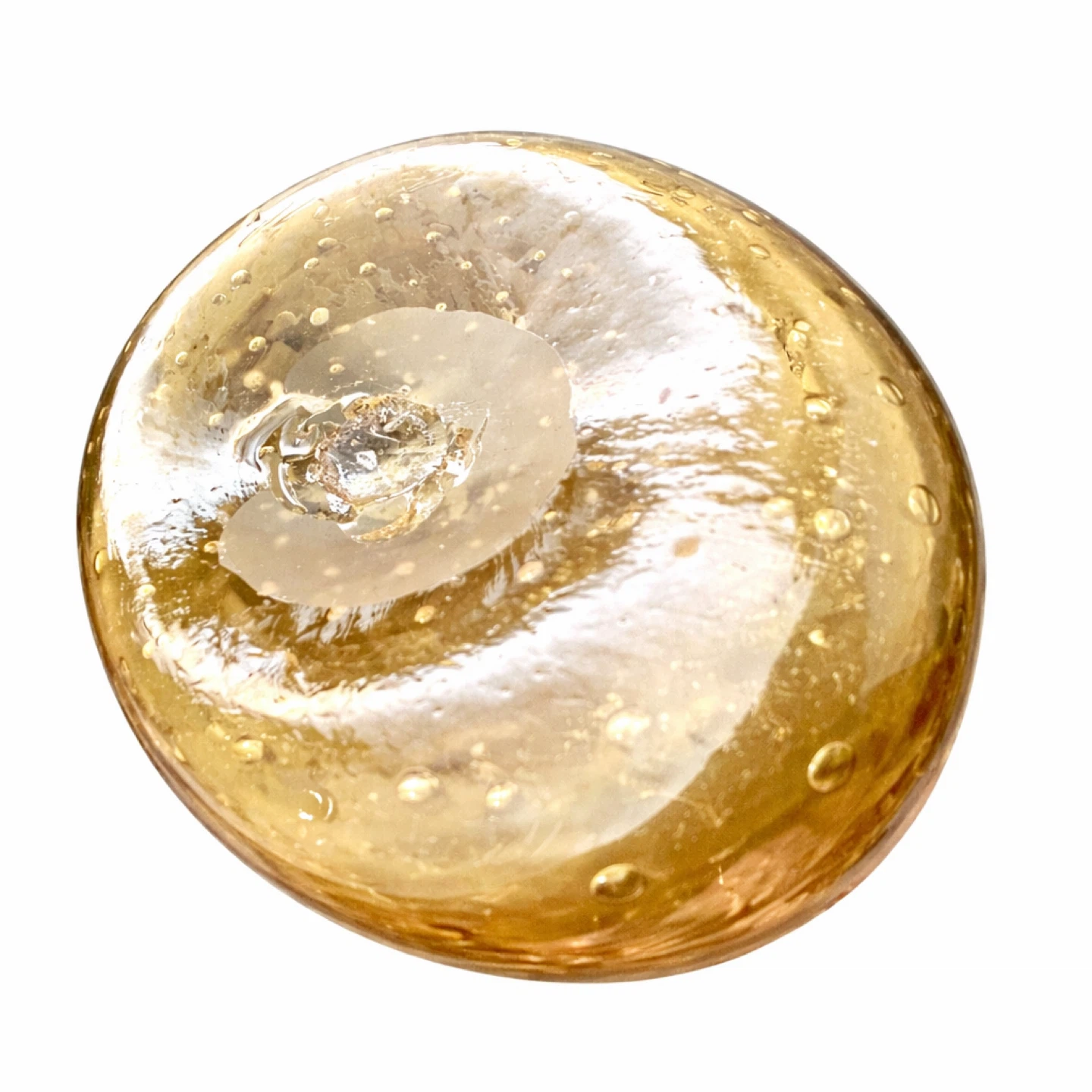 Large Golden Yellow Bullicante Art Glass Vase, Hand-Blown - photo 5
