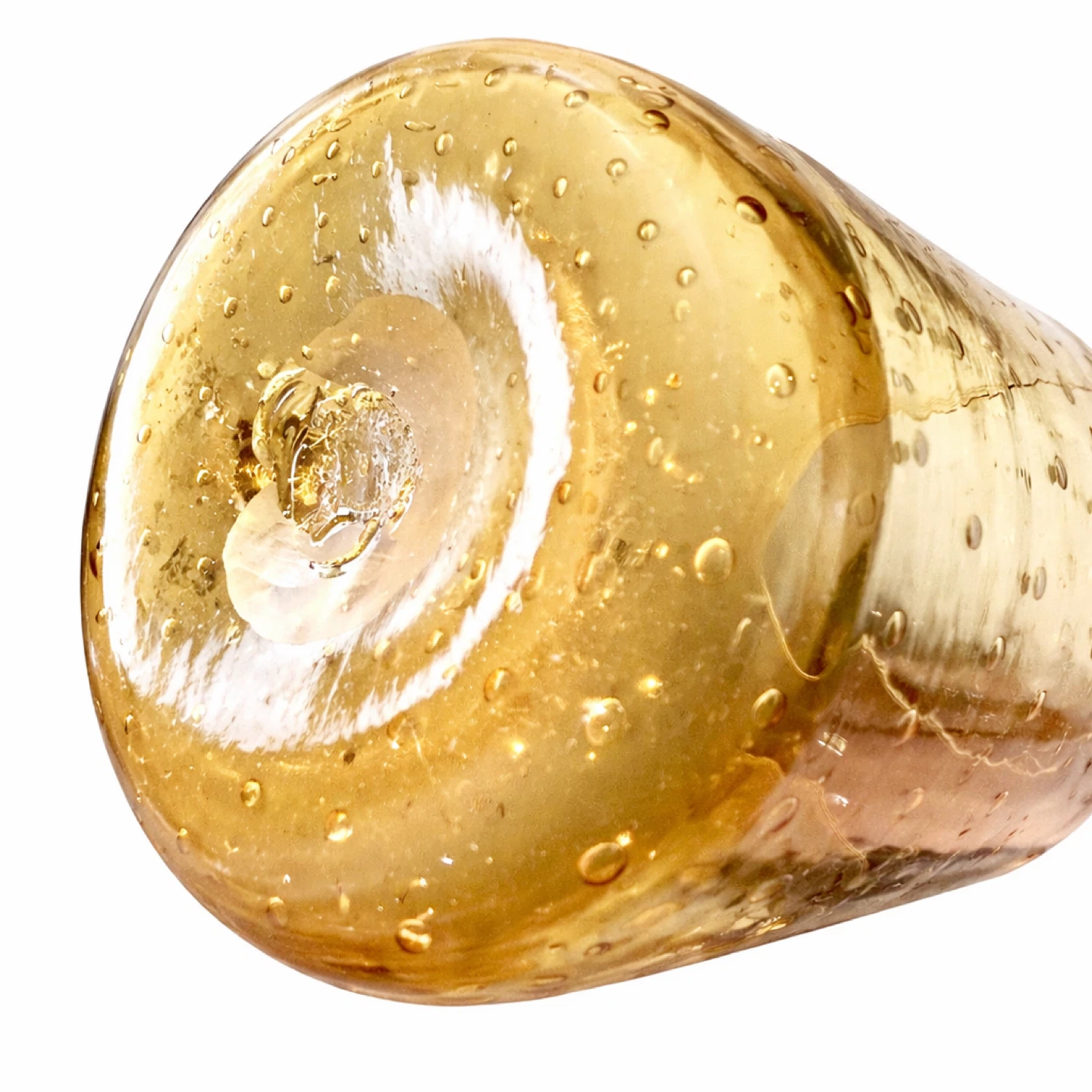 Large Golden Yellow Bullicante Art Glass Vase, Hand-Blown - photo 4