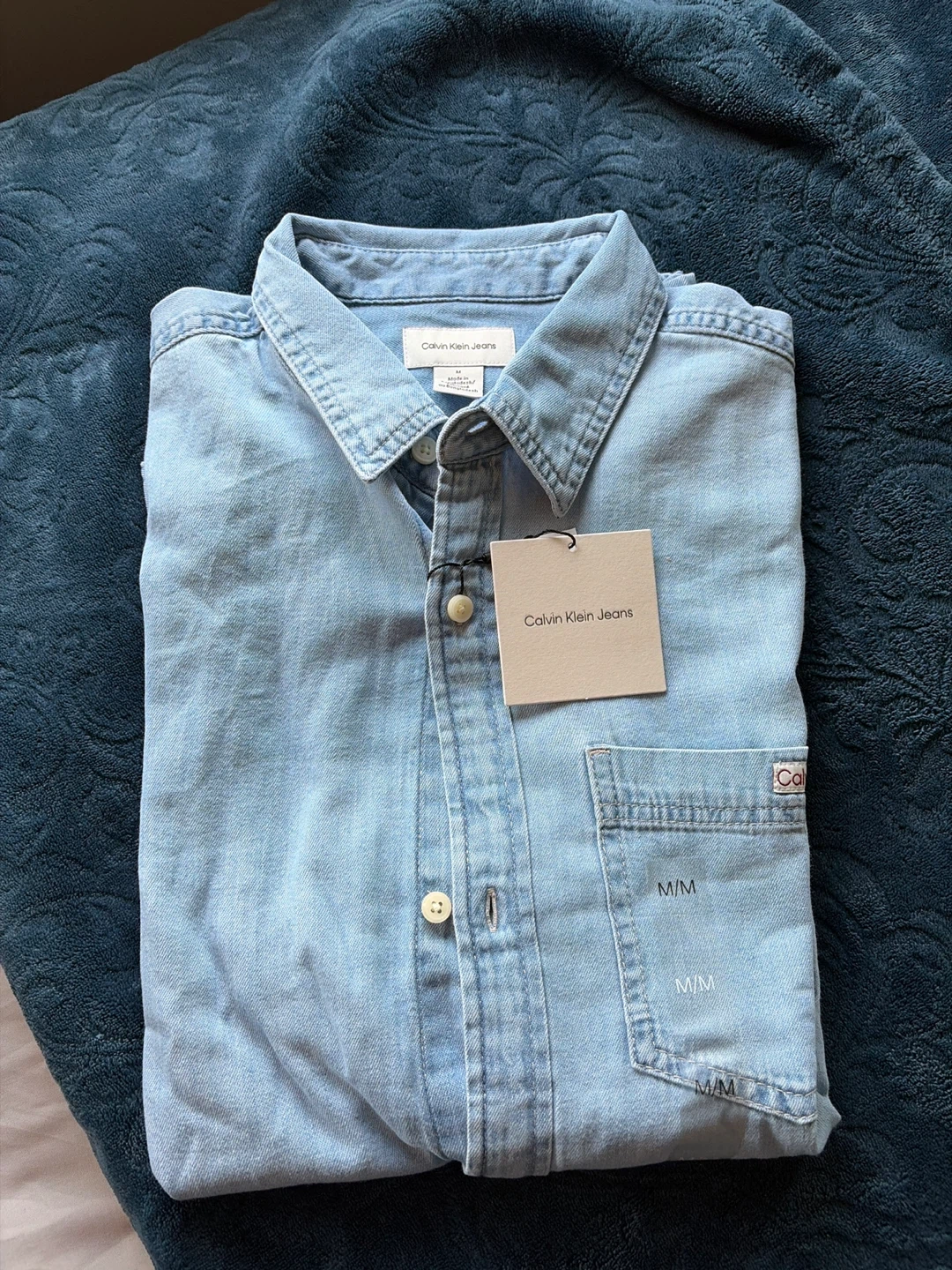 Calvin Klein Jeans Denim Shirt - Medium - Light Blue