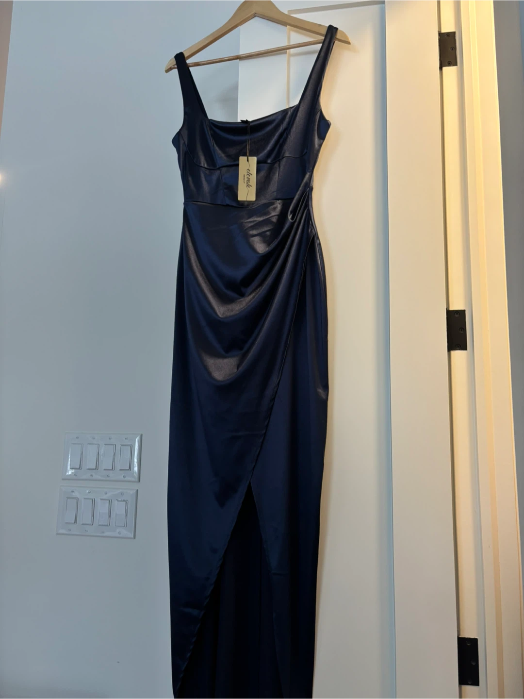 Satin Dress - Navy Blue - photo 3