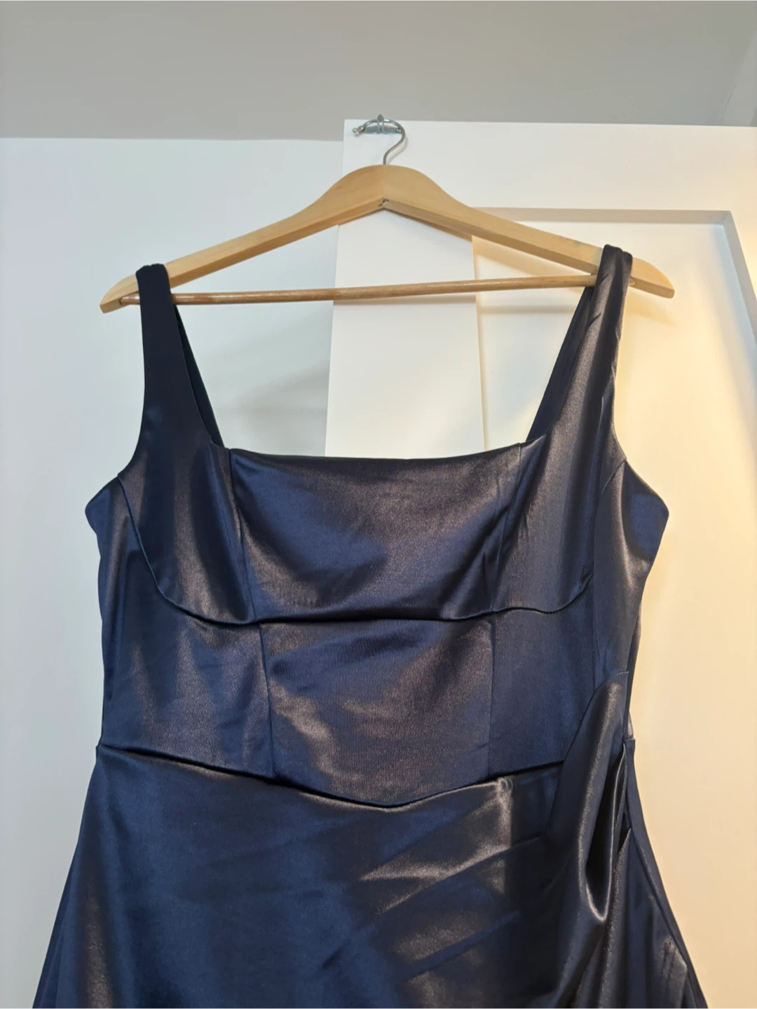 Satin Dress - Navy Blue