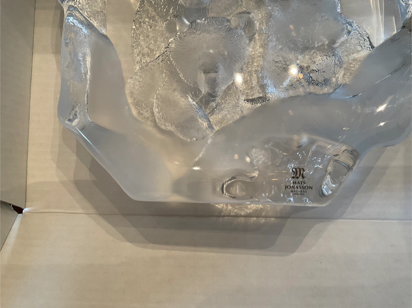 Mats Jonasson "Grizzly Bears" Crystal Sculpture - photo 2
