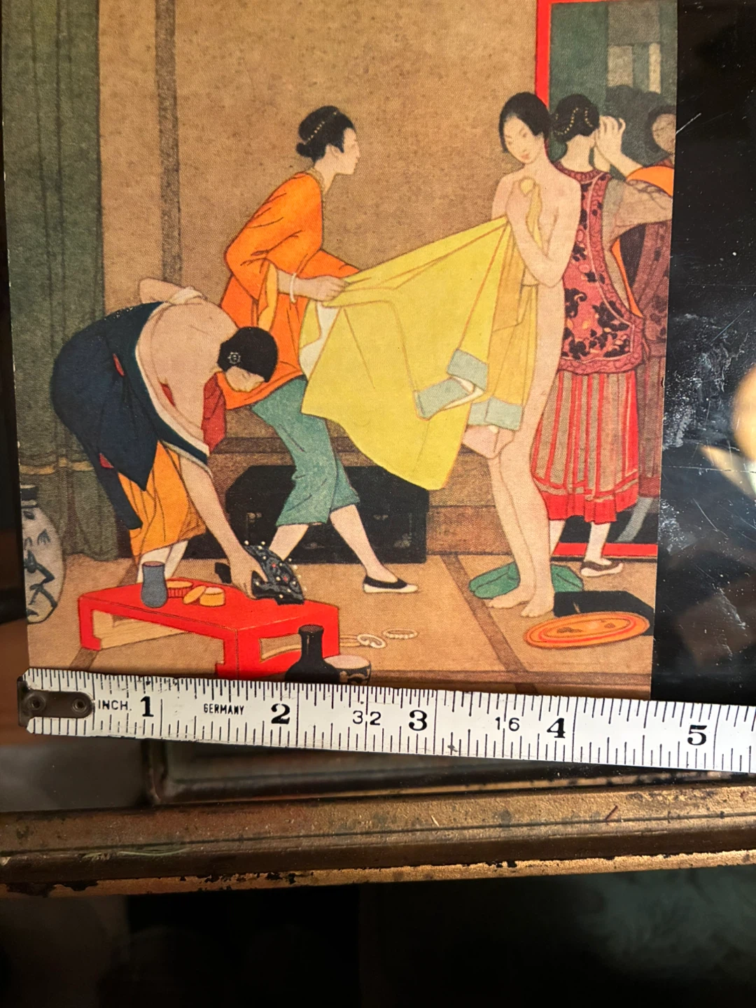 $16 Woman bathing Asian Japan China influence print art deco - photo 3