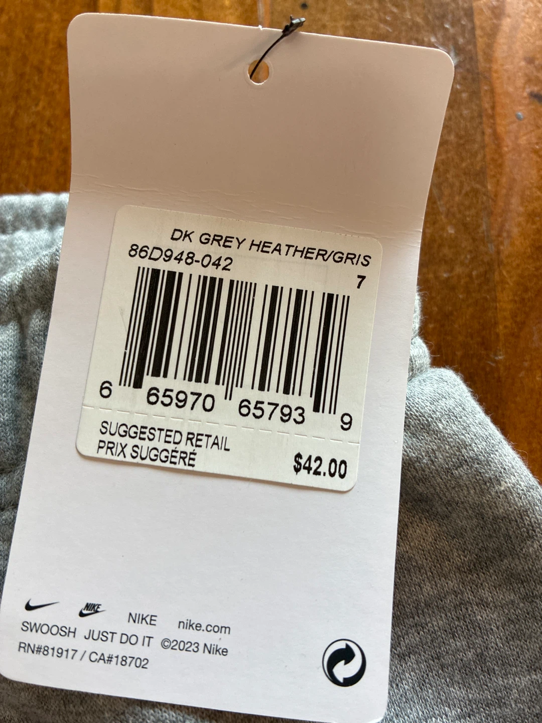 New w tag Nike Youth Sweatpants Grey Size 7 - photo 2