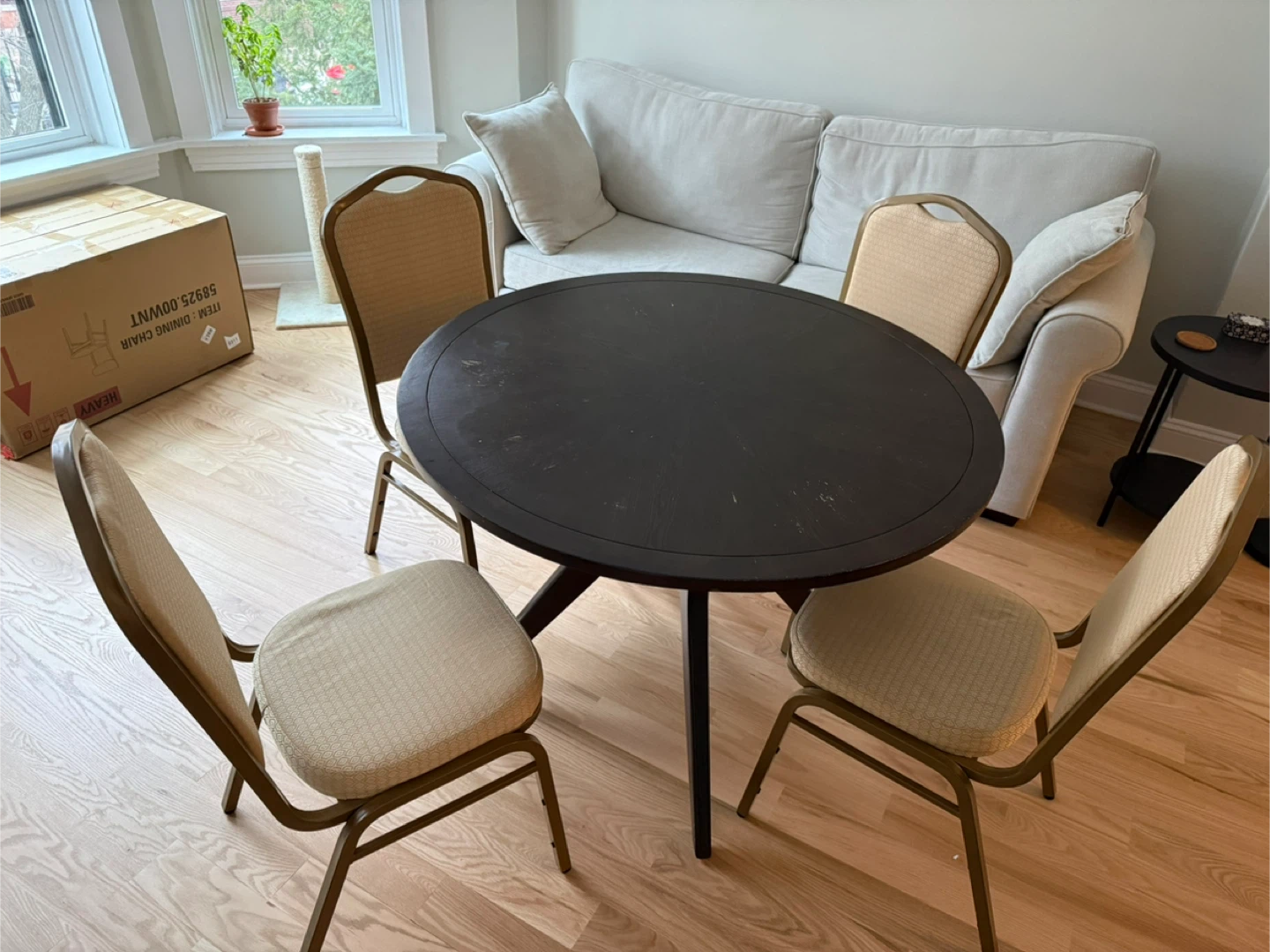 Dining table and chairs