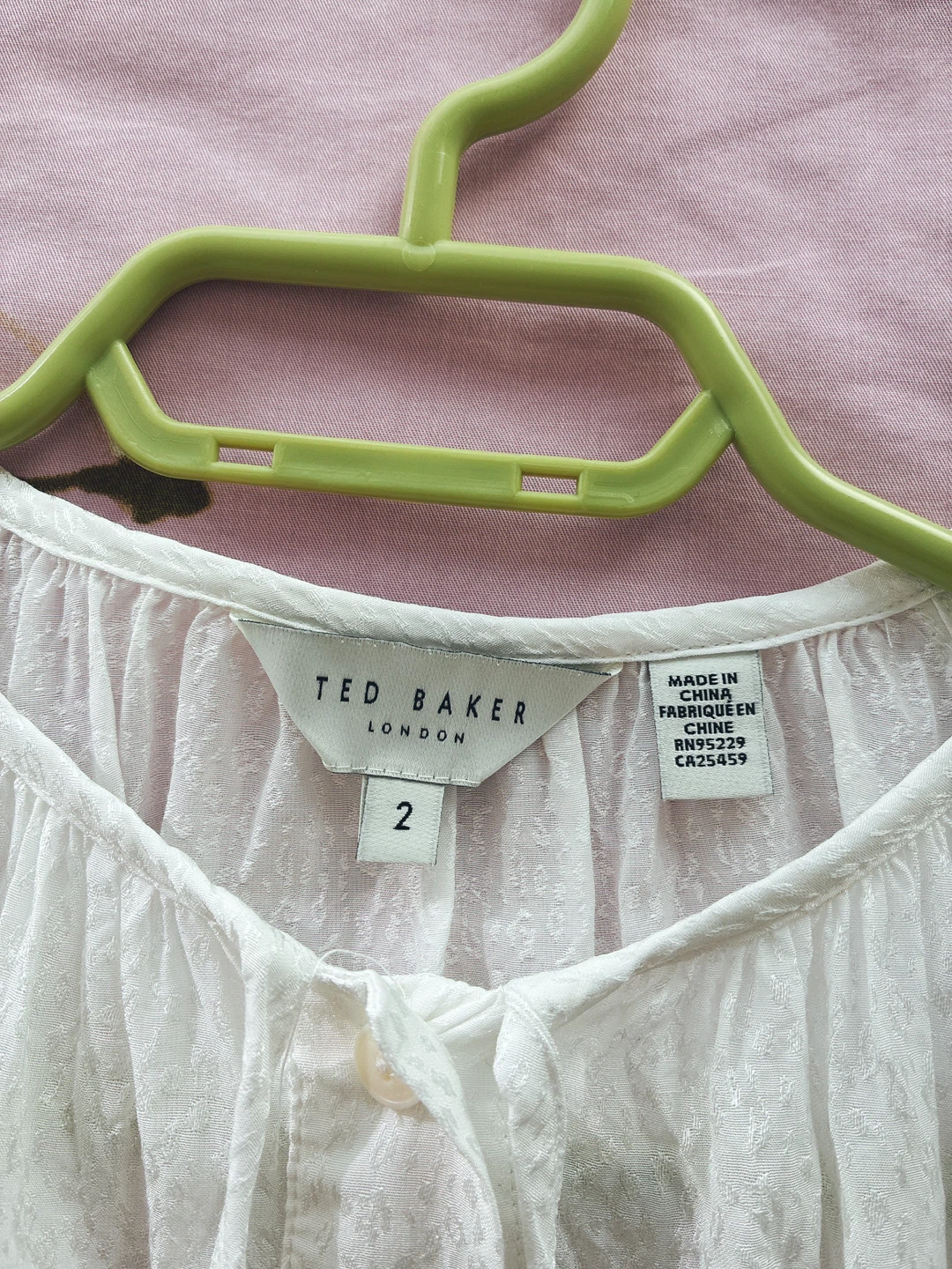 Ted Baker London White Textured Button-Up Blouse Size 2 - photo 2