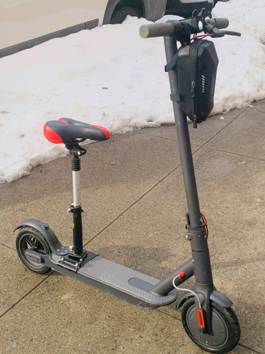 Electric Scooter with Seat and Storage Bag - photo 2