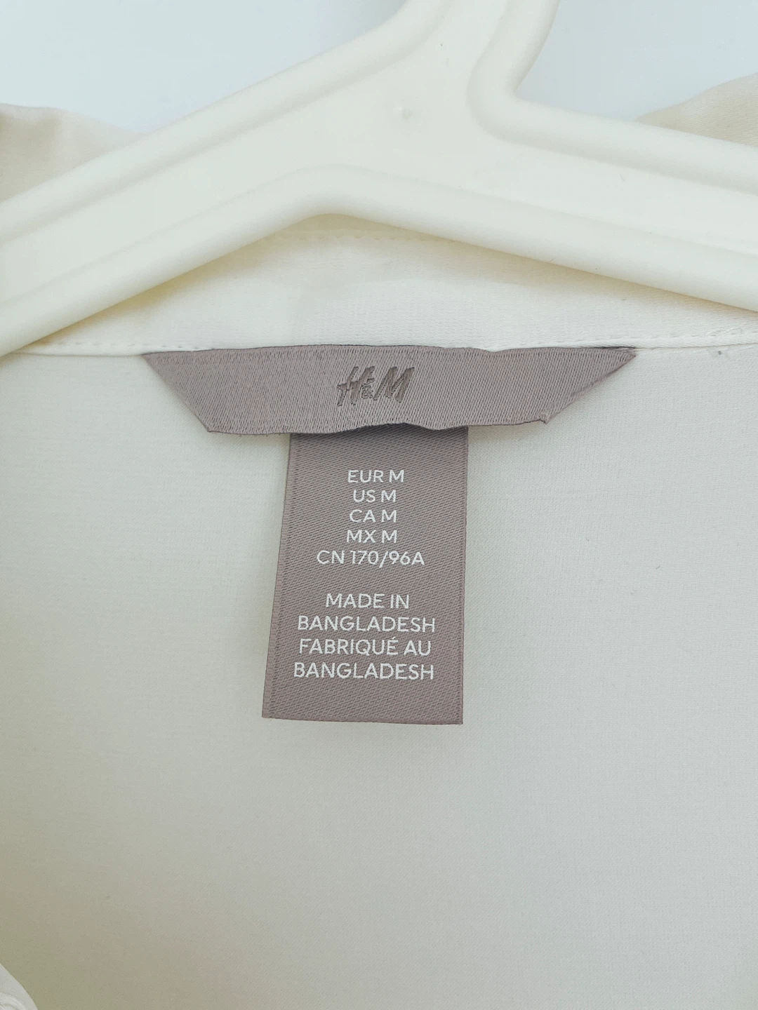 H&M Cream Button-Up Shirt - Size M - photo 2