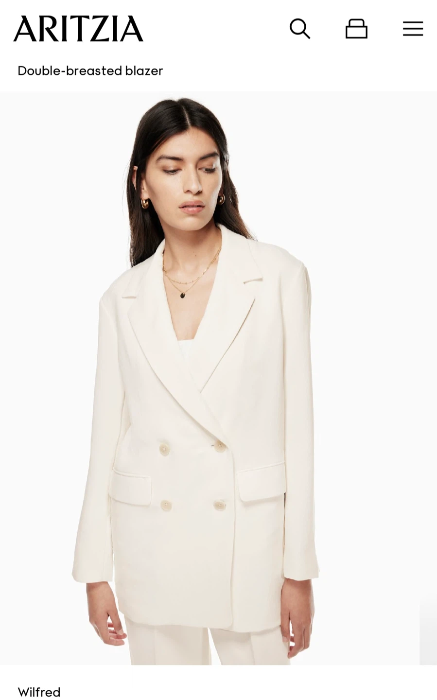 Wilfred Double-Breasted Blazer Cream - photo 3