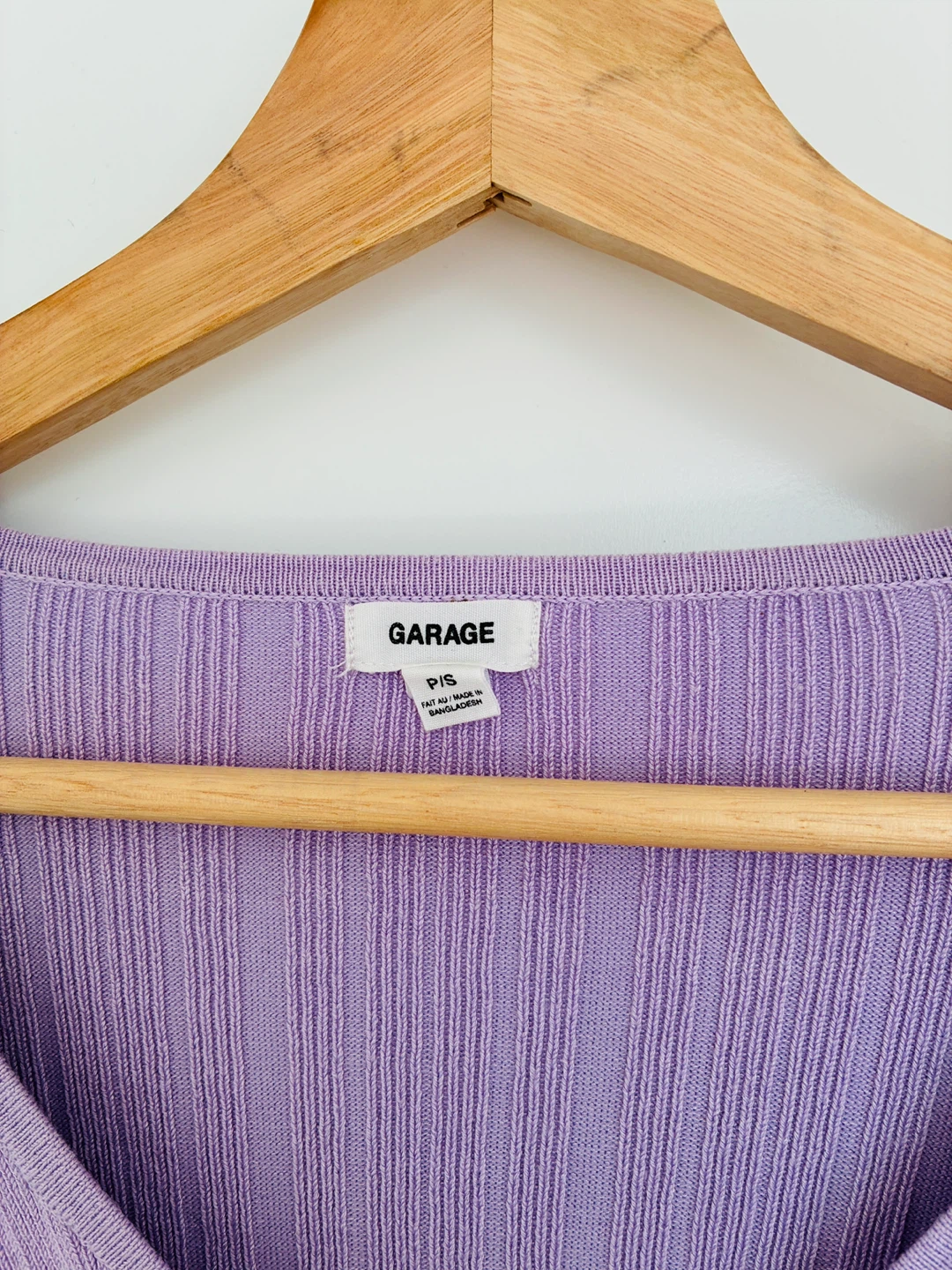 Garage Lavender Ribbed Cropped Cardigan Sweater - Size XS - photo 2