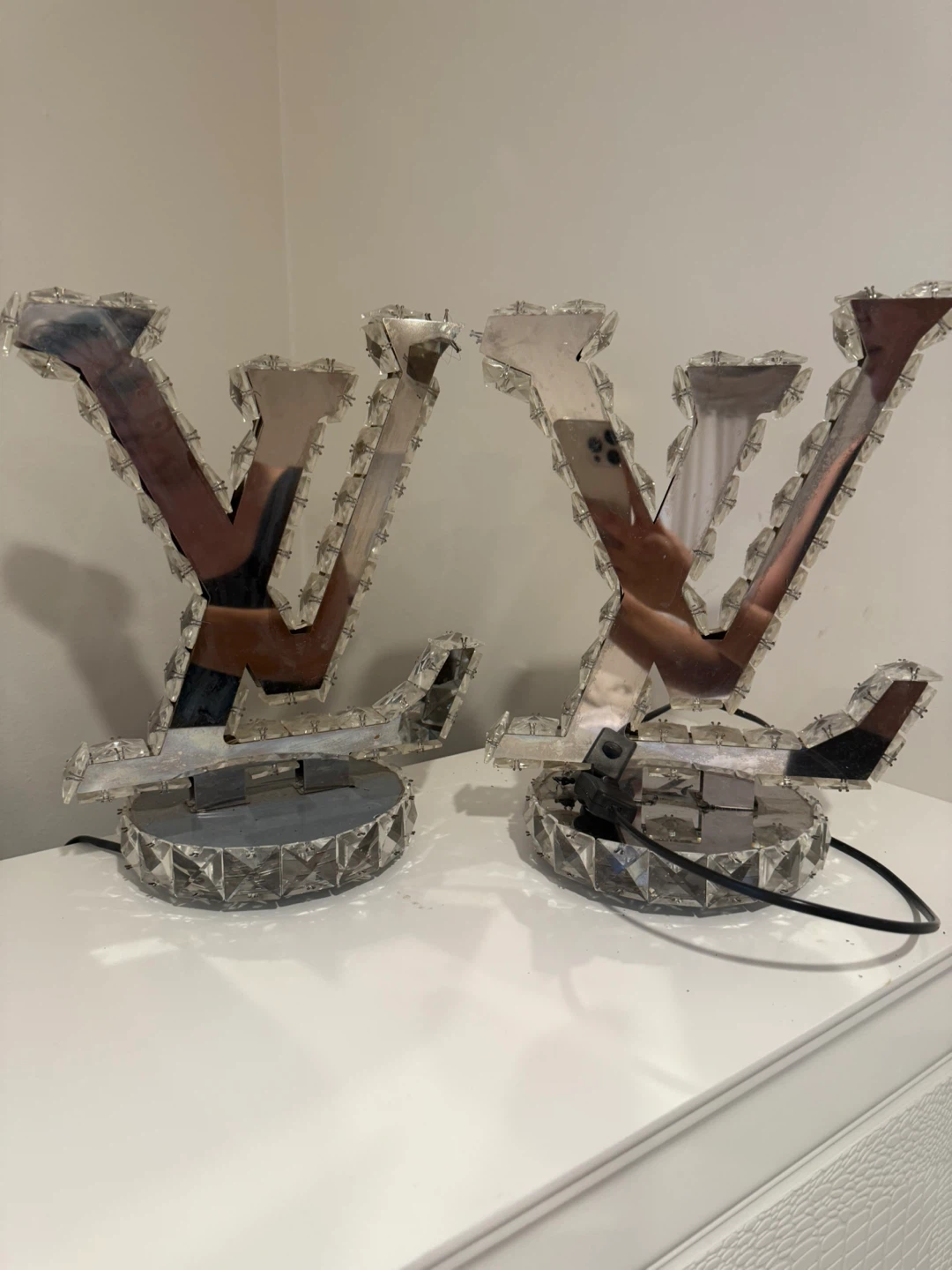 Decorative Louis Vuitton Inspired Monogram Lamps (Set of 2)
