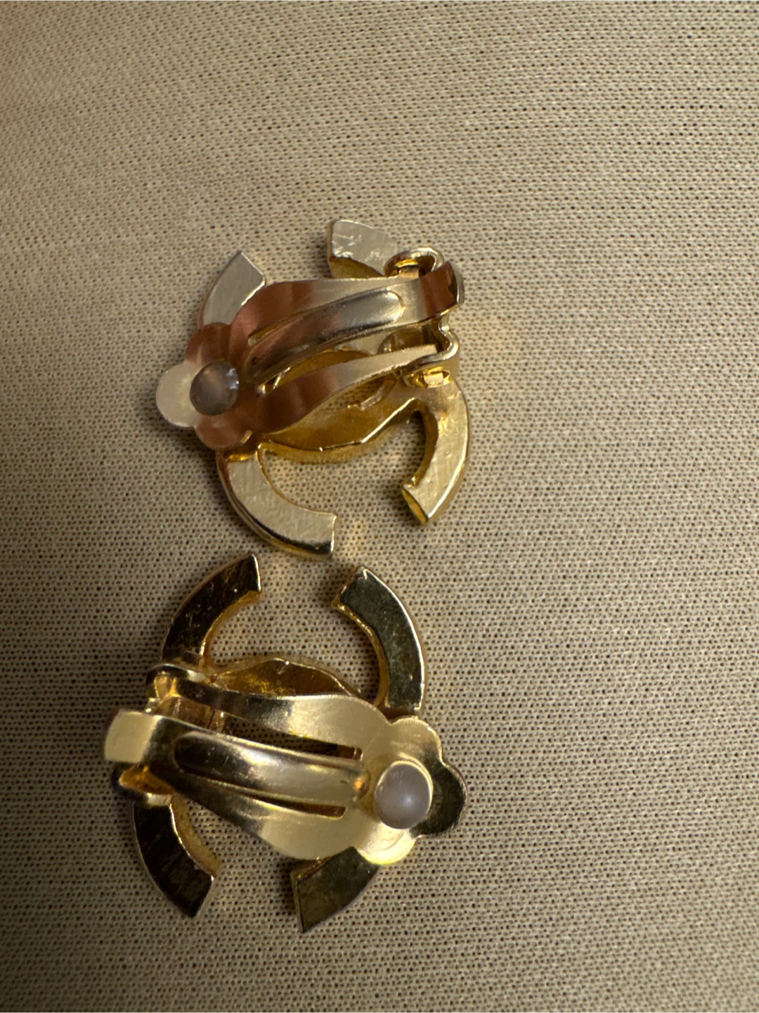 Vintage Chanel inspired  CC Crystal Clip-On Earrings - photo 3
