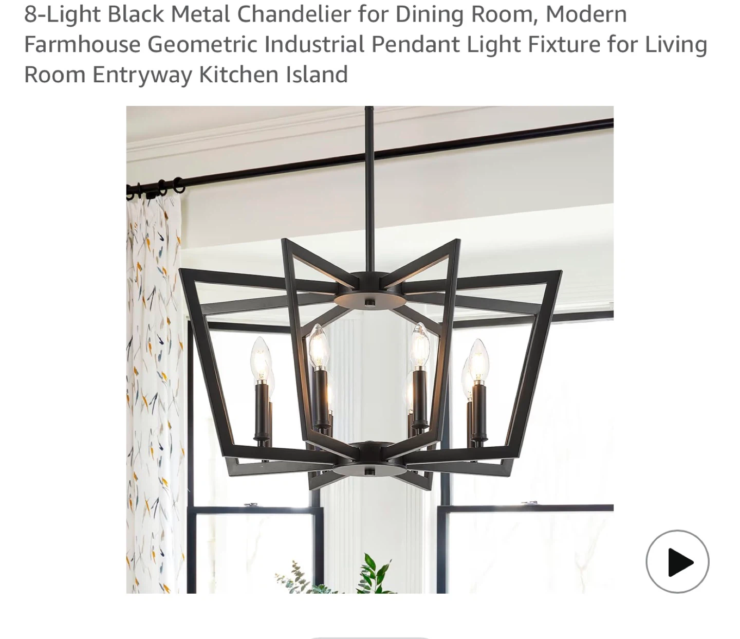 Black Metal Geometric Chandelier