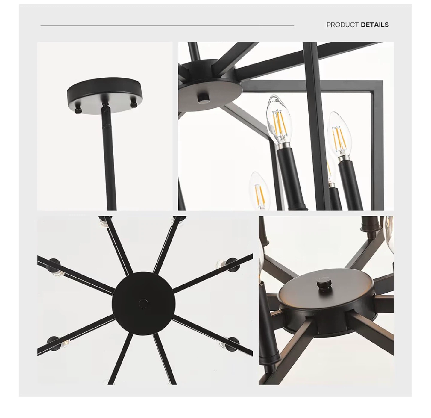 Black Metal Geometric Chandelier - photo 3